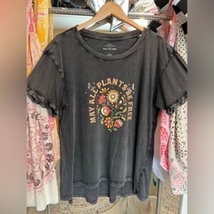Anthropologie Charcoal Graphic Tee